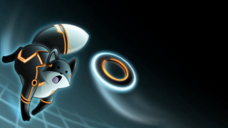 Flying cat ring black glow - a blue glow free wallpaper
