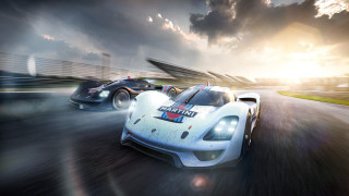 Racing cars sunset clouds dramatic - the background and sun free wallpaper