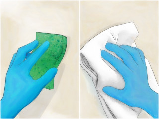 Hands bluegloves cloth green white - a cloth free wallpaper