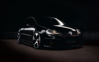 Black car dark room lights - free 3d render wallpaper