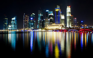 City skyline bridge river night 74 - adrian zingg free wallpaper