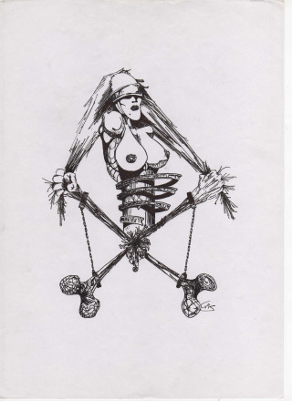 Woman skeleton sword skull crossbones - ed roth free wallpaper for mobile