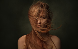 Woman longhair blowing wind portrait 2 - anna findlay free wallpaper