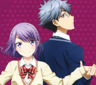 Anime couple purple hair blue - purple hair free wallpaper for tablet