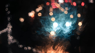 Fireworks moon earth reflection night - andor basch free wallpaper