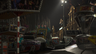 Carnival night architecture cityscape bridge - anamorphic len free wallpaper for desktop