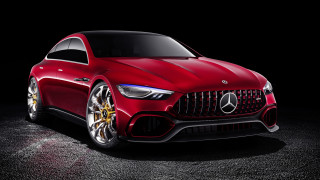 Red mercedes coupe dark room - the side of the car free wallpaper