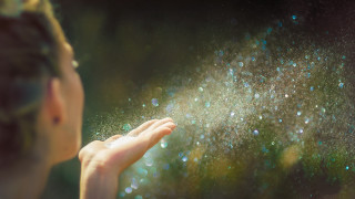 Woman starry sky magic earth - particle free wallpaper for desktop