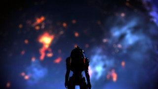 Silhouette starrysky brightlight spaceart mattepainting - a silhouette of a person free wallpaper