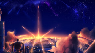 City night stars aurora fireworks - a sky full free wallpaper