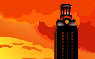 Tall building clock red sky - rtx free wallpaper