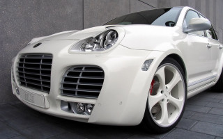 White sports car building night - pearlescent free wallpaper for desktop