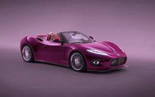 Purple sports car red top - a shadow of a person free wallpaper