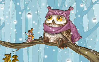 Owl scarf littlegirl snow forest - a little girl free wallpaper for desktop