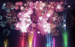 Fireworks night sky christmas stars - colorful free wallpaper