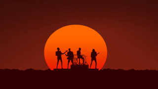Sunset hill guitar people moon - dave kendall free wallpaper for desktop
