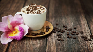 Hot chocolate flower wooden table - hot chocolate free wallpaper