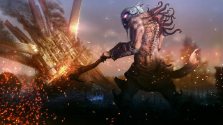 Mask octopus cityscape fire battle - a mask free wallpaper