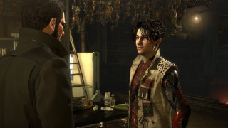 Man suit dark room mirror - biopunk free wallpaper