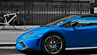 Blue sports car bike rack - area free wallpaper