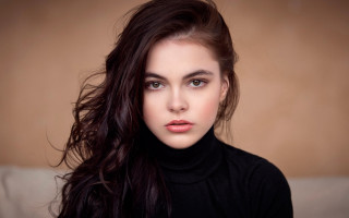 Woman longhair blackturtleneck portrait echochernik - chernik free wallpaper for desktop