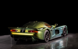 Green sports car dark room 4 - complex free wallpaper