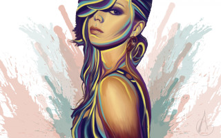 Blue dress pink background digital - derek gores free wallpaper