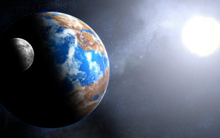 Space planet moon star sun 2 - a planet free wallpaper