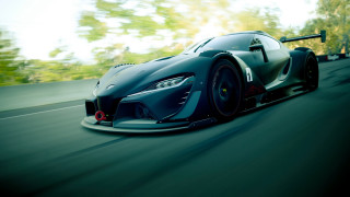 Blue sports car road trees - the car free wallpaper