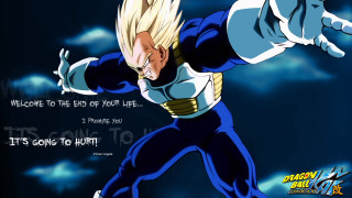Vegeta super saiyan outstretched arm - a blue suit free wallpaper