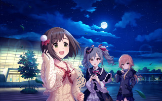Night sky fullmoon anime girls - a night sky free wallpaper