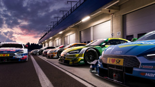 Cars parking lot night cloudy - a group of cars free wallpaper for desktop