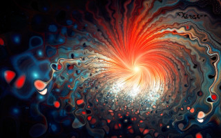 Red blue swirling abstract glowing - generative art free wallpaper for desktop