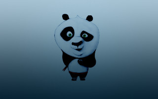 Panda standing wide eyed smiling - its eye wide open free wallpaper for desktop