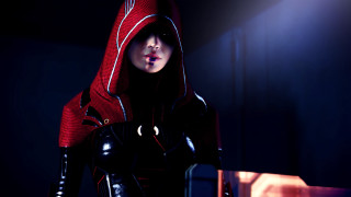 Woman red hoodie black gloves - a red hoodie free wallpaper for desktop