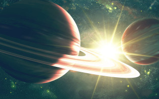 Solar system two planets bright 4 - a solar system free wallpaper