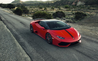 Red sports car desert road 13 - a road in the desert free wallpaper