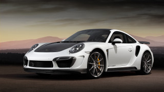 White porsche sports car dusk - a white porsche sports car free wallpaper