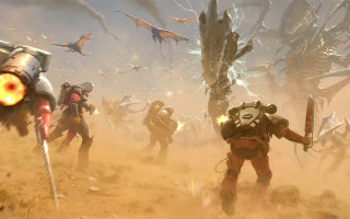 Desert dinosaurs man sword fantasy - chris rahn free wallpaper