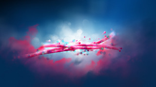 Pink object floating blue sky - a pink object free wallpaper