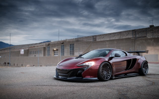 Red sports car parking lot 7 - dark cloud free wallpaper for desktop