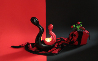 Black red vase candle bag - vase free wallpaper