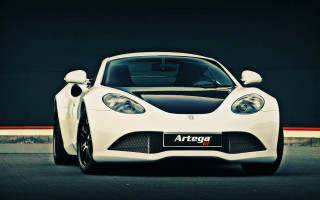 White sports car building headlights - artgem free wallpaper