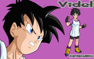 Videl purple background cartoon character - visual art free wallpaper