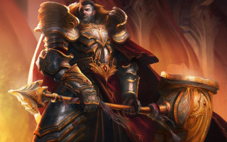 Man costumed axe shield demon - a man in a costume holding free wallpaper