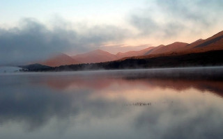 Lake mountains fog sky cityscape - a few mountain free wallpaper for desktop