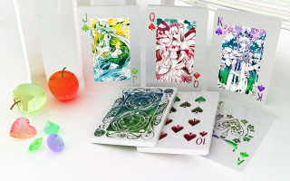 Cards table apple cup fruit - plastic free wallpaper