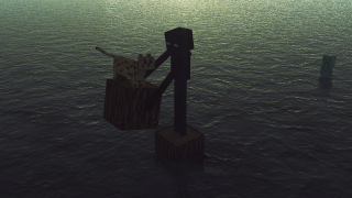 Wooden crate floating ocean knife - 8 k free wallpaper