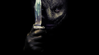 Masked knife poster black background - a knife free wallpaper for desktop
