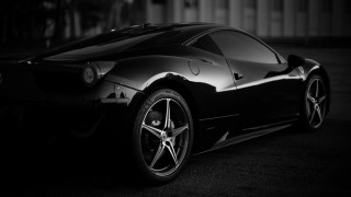 Black sports car parking lot 27 - the hood free wallpaper